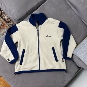 Rare Litume Polartec Full Zip Beige Fleece Size Medium Outdoor Camping Hiking